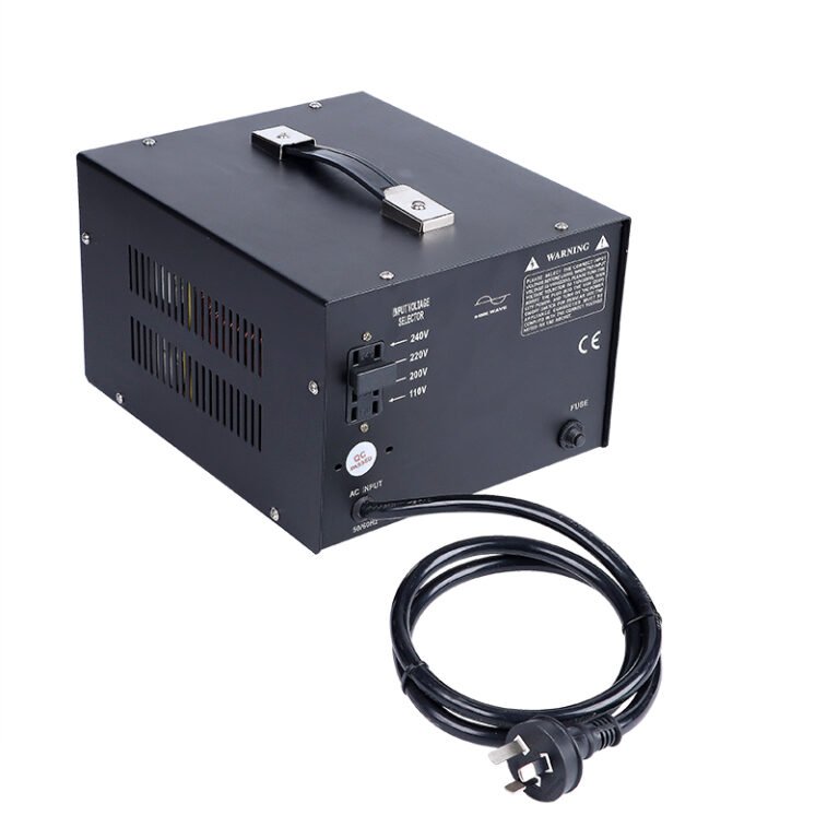 STU-5000 step up and step down transformer 3 quarter back view