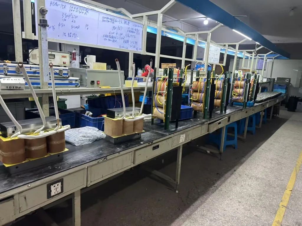 Wilmall production floor, transformer factory quality control