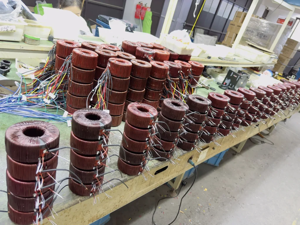 Wilmall QC inspection bench, toroidal winding process