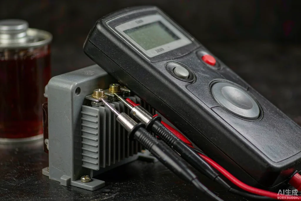 Multimeter testing control transformer terminals
