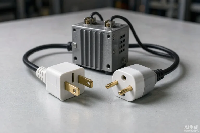 US NEMA plug and European plug with step down transformer