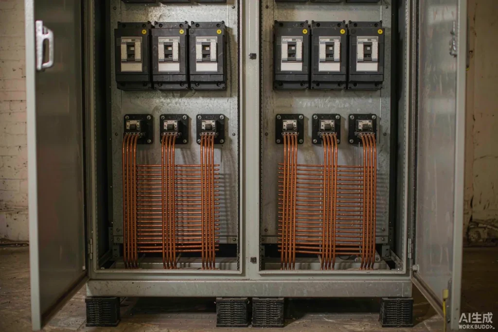 Three phase electrical distribution cabinet