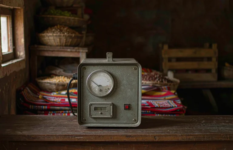 Step down transformer on a shop counter in highland Bolivia