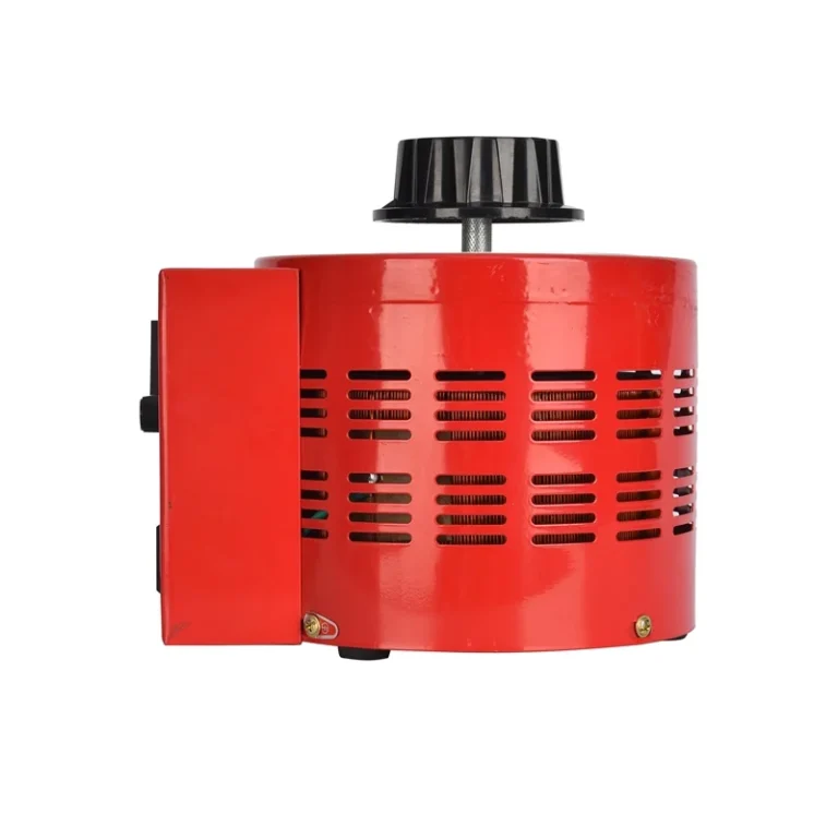 TDGC2J variac variable transformer side view with ventilation slots and carry handle